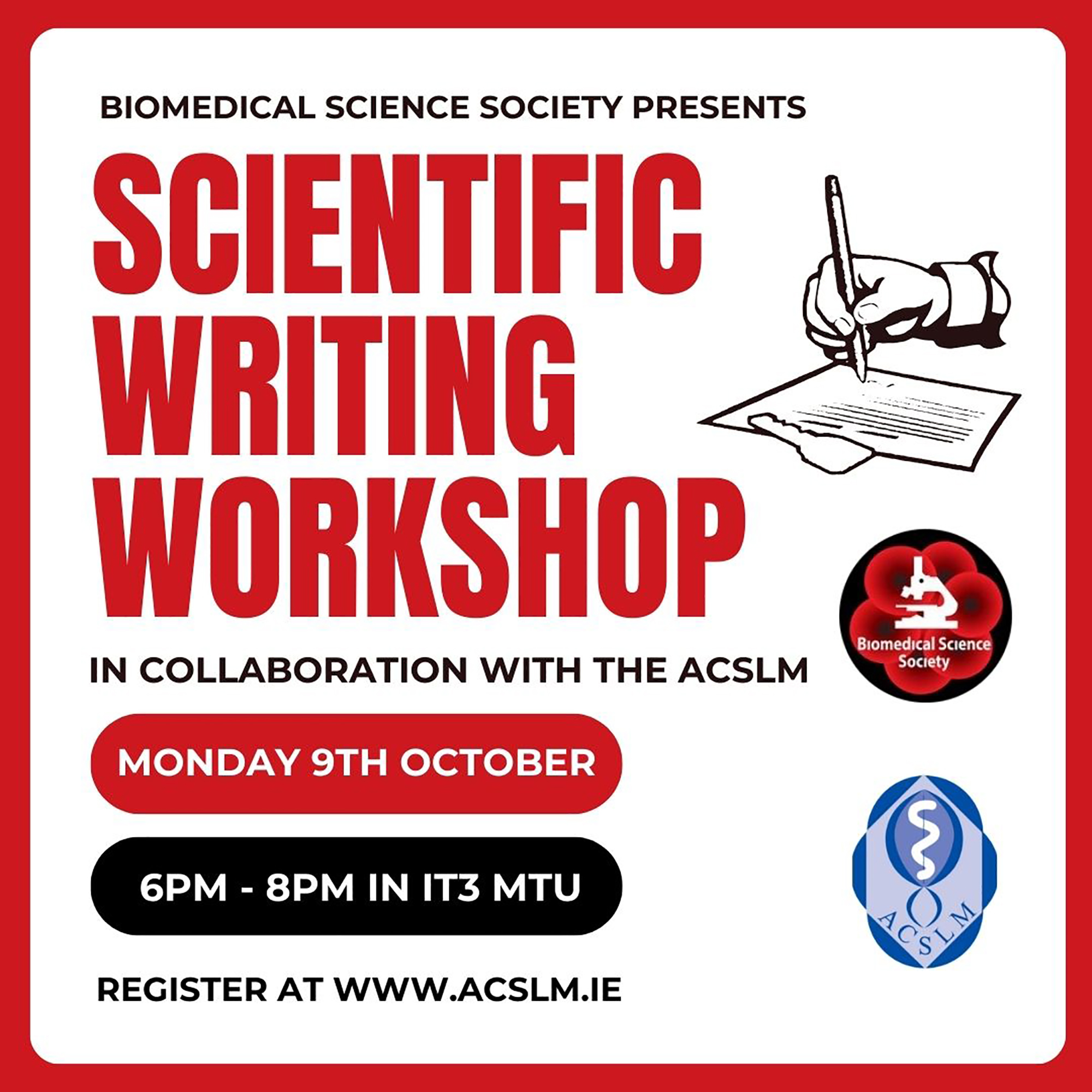 Scientific Writing Workshop: Monday 9th October 2023